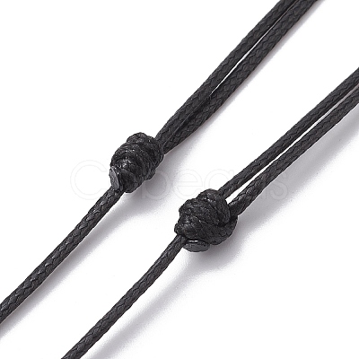 Adjustable Waxed Cord Pendant Necklace Makings NJEW-JN04668-1