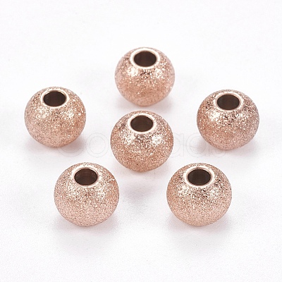 Ion Plating(IP) 304 Stainless Steel Textured Beads LS-STAS-I081-8mm-04RG-1
