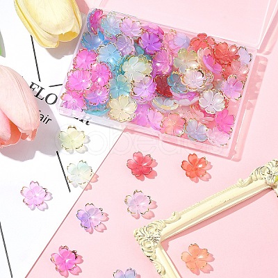 120Pcs 8 Colors Acrylic Bead Caps OACR-FS0001-83-1