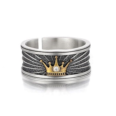 Brass Rhinestone Cuff Open Rings WGCBA4A-01-1