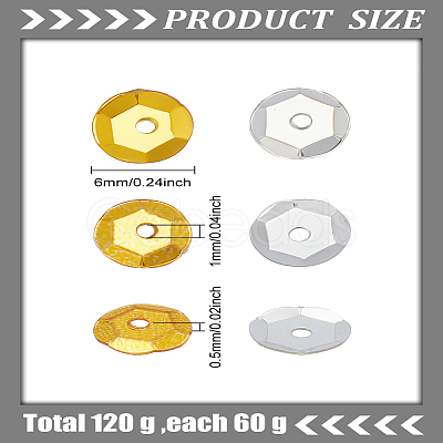120G 2 Colors Plastic Paillette Beads FIND-LP0003-34-1