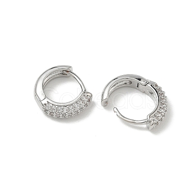 SHEGRACE Brass Micro Pave Cubic Zirconia Huggie Hoop Earrings XGRQ4G980-669P-1