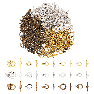 150Pcs 15 Styles Brass Toggle Clasps KK-ME0003-87-1