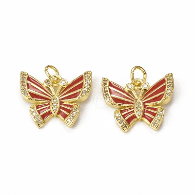 Brass Micro Pave Cubic Zirconia Pendants KK-E068-VB320-1-1