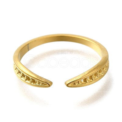 Ion Plating(IP) 304 Stainless Steel Open Cuff Ring Components RJEW-U017-32G-1