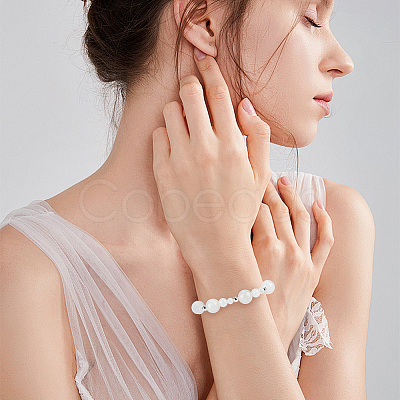 4 Strands 4 Styles Round Natural White Jade Beads Strands G-NB0005-12-1