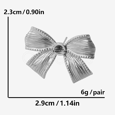 304 Stainless Steel Stylish Bowknot Stud Earrings VW6611-1-1