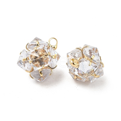 Clear Glass Charms KK-M233-31G-1