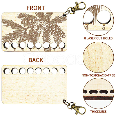 8-Position Wood Embroidery Thread Storage Trays TOOL-WH0056-029-1