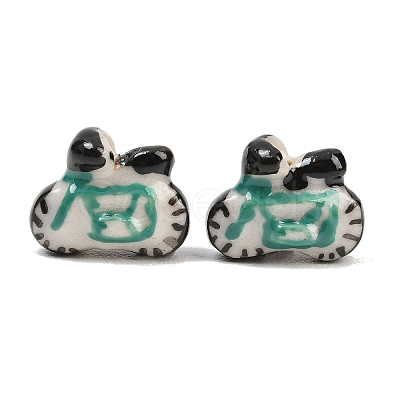 Hand Painted Porcelain Beads PORC-A033-03-1