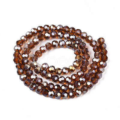 Electroplate Glass Beads Strands LS-EGLA-R016-4m-4-1