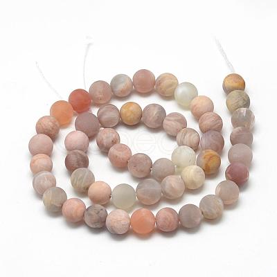 Natural Sunstone Beads Strands G-R446-8mm-36-1