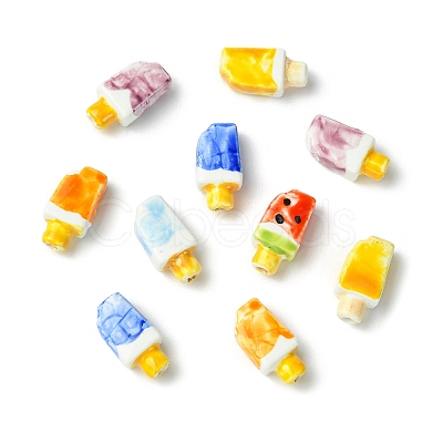 18Pcs 6 Colors Handmade Porcelain Beads PORC-CJ0001-38-1