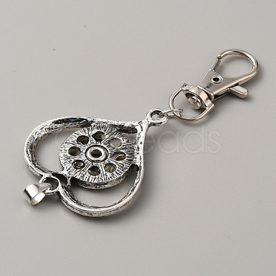 Alloy Rhinestone Snap Keychain Making KEYC-WH0018-79-1