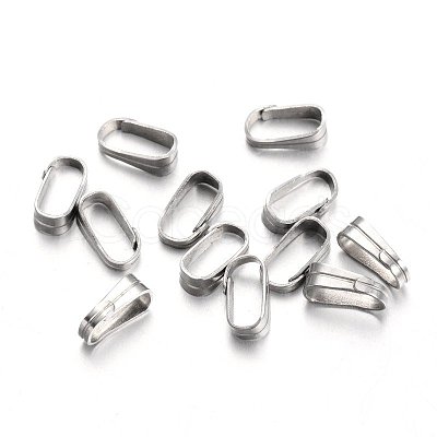 100Pcs 304 Stainless Steel Snap on Bails STAS-ZF0001-30-1