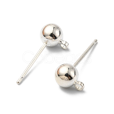Brass Ball Post Ear Studs KK-YW0001-11S-1