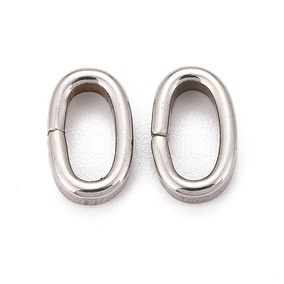Tarnish Resistant Oval 201 Stainless Steel Slide Charms STAS-D111-06-1