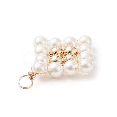 Shell Pearl Bead Pendants PALLOY-JF02028-1