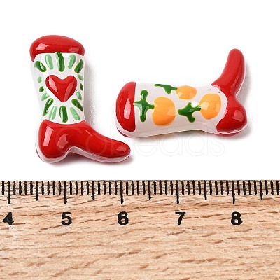 Boot Baking Paint Glass Enamel Beads LAMP-C020-02-01-1
