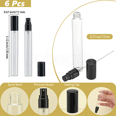 6Pcs Empty Portable Glass Spray Bottles CON-DJ0001-06A-1