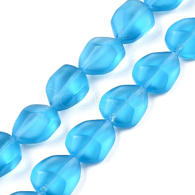 Frosted Glass Beads Strands GLAA-T023-30G-1