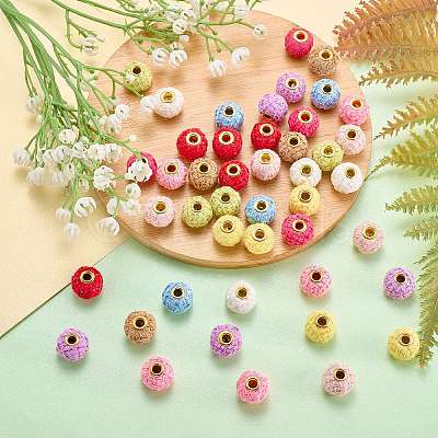 50Pcs 10 Colors Polyester European Beads FIND-SZ0019-29-1