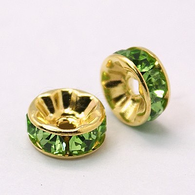 Brass Grade A Rhinestone Spacer Beads RSB039NF-10G-1