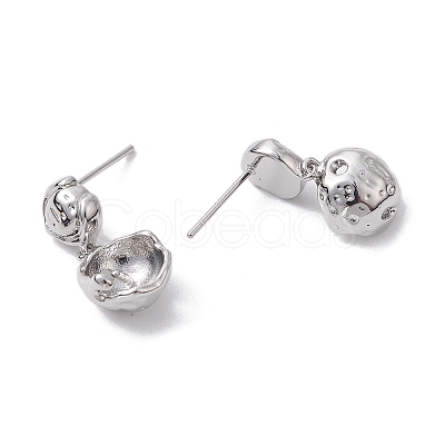 Brass Studs Earrings Findings KK-K360-31P-1