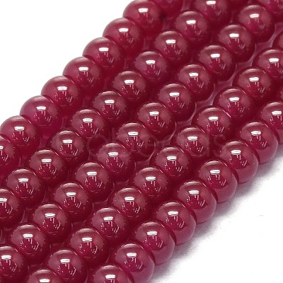 Lab Grown Red Corundum Beads Strands G-G106-O01-02-1-1