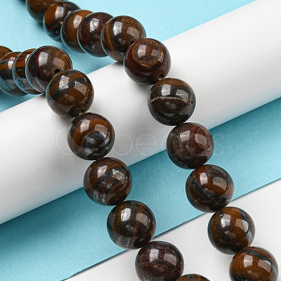 Natural Yellow Tiger Iron Beads Strands G-C079-A03-04-1