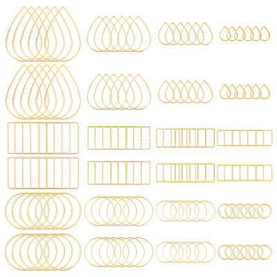 200Pcs 12 Styles Brass Linking Rings KK-ME0002-89-1