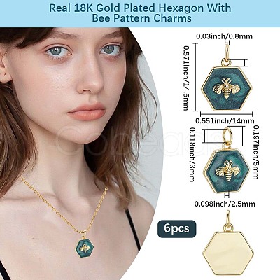 6Pcs Brass Enamel Charms KK-BBC0020-70-1
