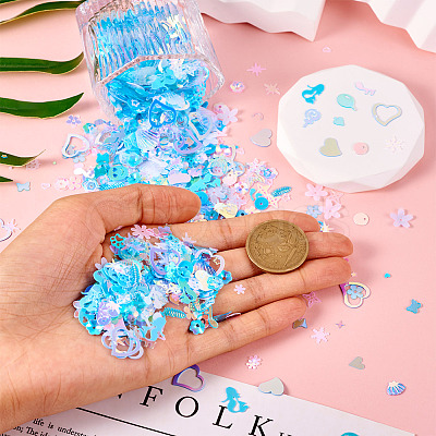 100G Plastic Sequins Beads PVC-TA0001-04B-1