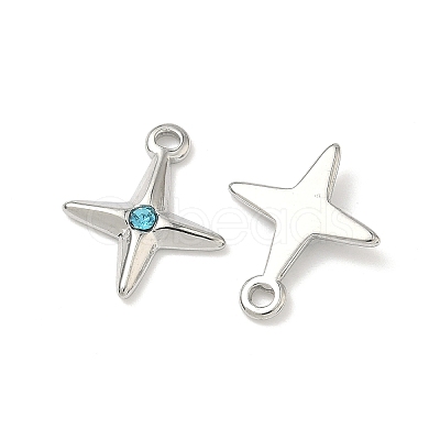 304 Stainless Steel Rhinestone Pendants STAS-L308-04A-P-1
