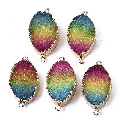 Natural Druzy Agate Links Connectors G-S359-082-1