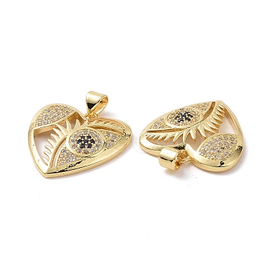 Brass with Cubic Zirconia Pendants KK-G453-09G-1