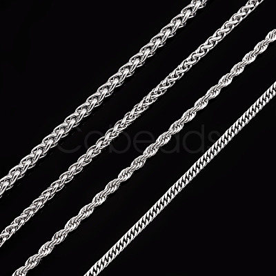 4Pcs 4 Styles 304 Stainless Steel Choker Necklaces for Women NJEW-TA0001-21-1