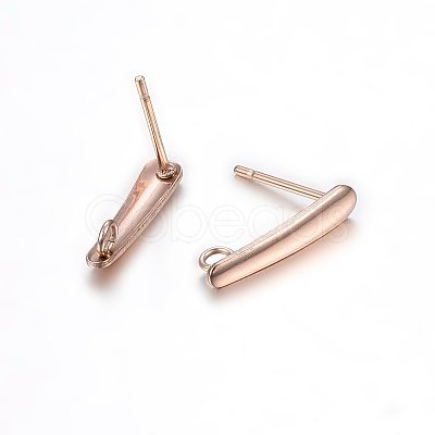 Ion Plating(IP) 304 Stainless Steel Stud Earring Findings X-STAS-H467-05RG-1