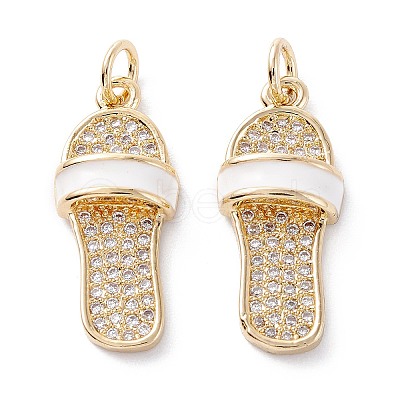 Brass Micro Pave Clear Cubic Zirconia Pendants X-ZIRC-A019-11G-1