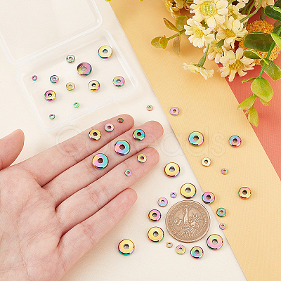 40Pcs 4 Style Ion Plating(IP) 304 Stainless Steel Spacer Beads STAS-UN0038-69-1