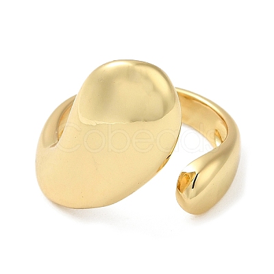 Rack Plating Brass Blank Teardrop Open Cuff Rings RJEW-E290-03G-1