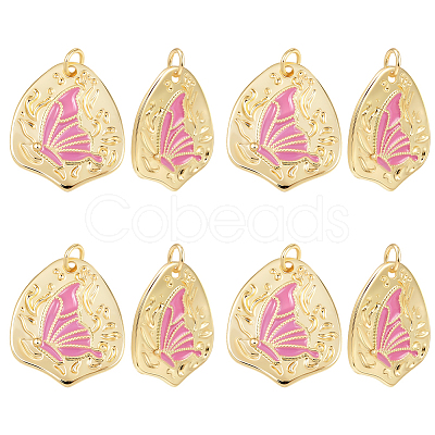 8Pcs Rack Plating Brass Enamel Pendants KK-BBC0020-68-1