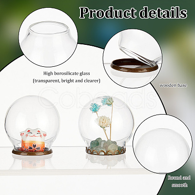 PandaHall Elite 8 Sets 2 Style Glass Dome Cover DJEW-PH0001-28-1