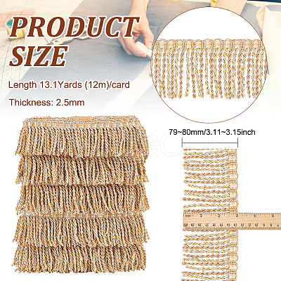 Two Tone Polyester Twisted Rope Tassel Fringe Trimming DIY-WH0304-703B-1