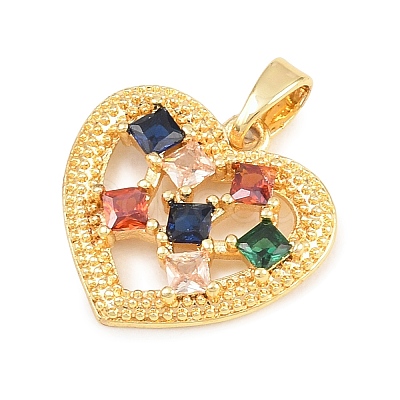 Valentine's Day Brass Micro Pave Cubic Zirconia Pendants KK-T086-01C-1