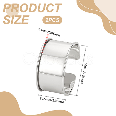 2Pcs Alloy Grooved Bangles FIND-UN0015-98B-1