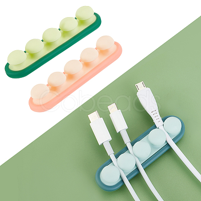 6Pcs 3 Colors Adhesive Silicone Cord Organizer FIND-AR0002-42-1