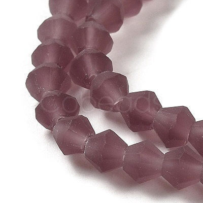 Imitate Austrian Crystal Frosted Glass Beads Strands GLAA-F029-TM4mm-B04-1