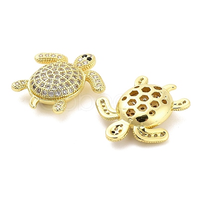 Brass Micro Pave Cubic Zirconia Beads KK-H527-39G-1