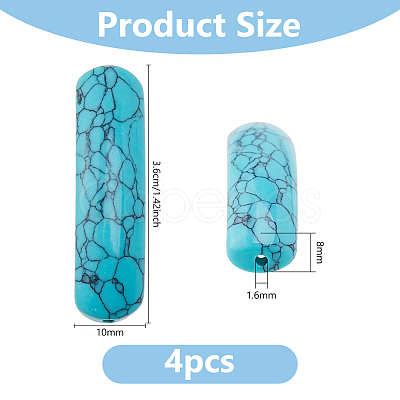 4Pcs Dyed Synthetic Turquoise Bridge Connector Charms TURQ-DC0001-05-1